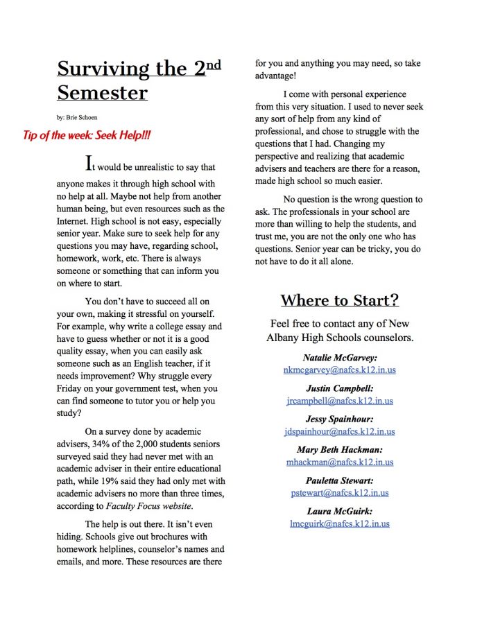 Surviving the Second Semester by// Brie Schoen