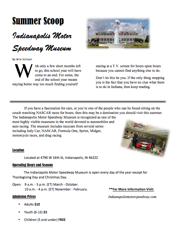 Summer Scoop-Indy Motor Speedway Museum by//Brie Schoen