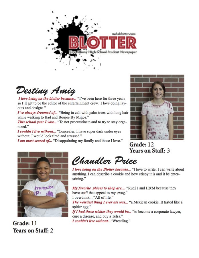 Introducing the Blotter Staff by// Destiny Amig & Chandler Price