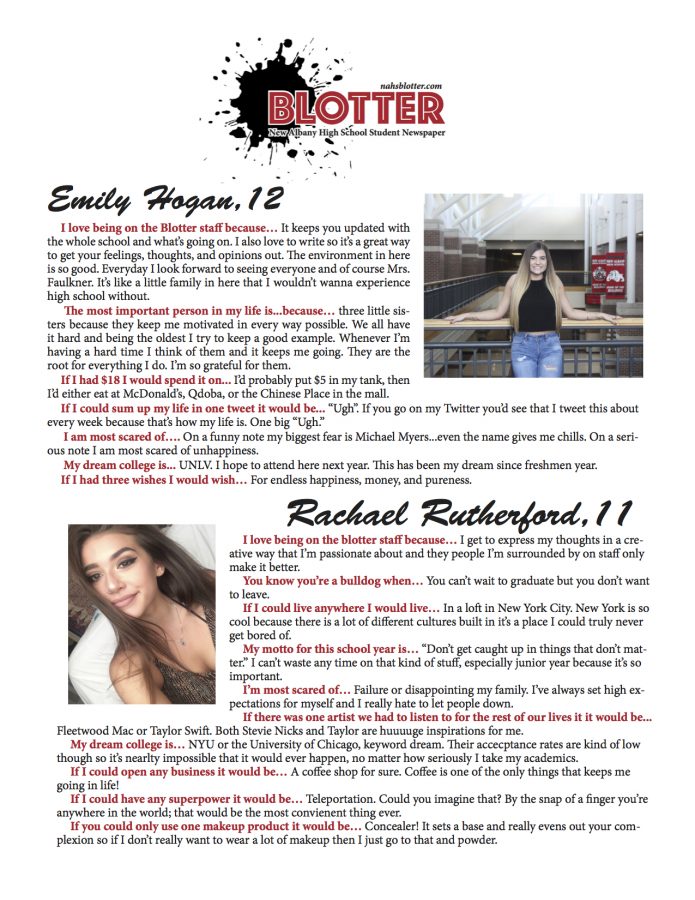 Introducing the Blotter Staff by// Emily Hogan & Rachael Rutherford
