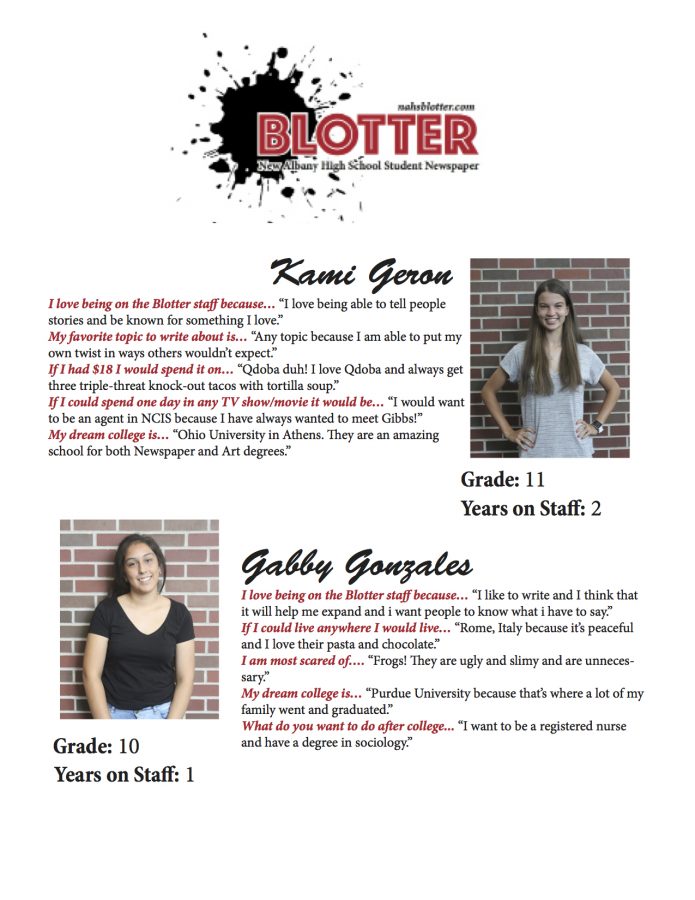 Introducing Blotter Staff by// Gabby Gonzales and Kami Geron