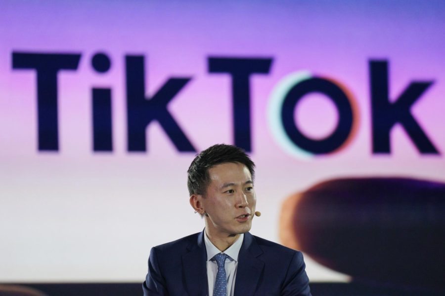 TikTok CEO Shou Zi Chew speaking at the Bloomberg New Economy Forum on 11/16/22